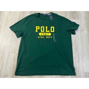 Polo Ralph Lauren Men Polo 1967 Athl. Dept. T-Shirt Green Tee Big & Tall 2XB